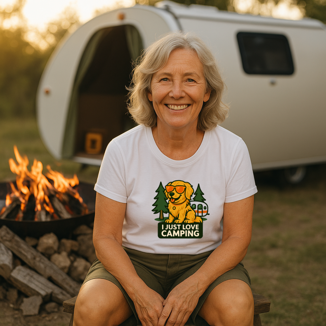 #332 I Just Love Camping (Golden Retriever)