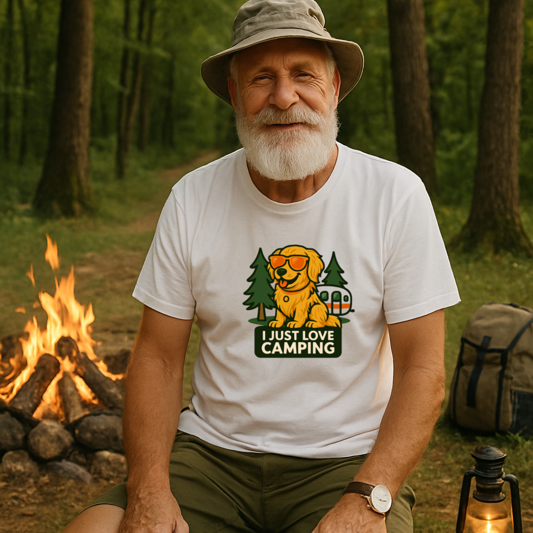 #332 I Just Love Camping (Golden Retriever)