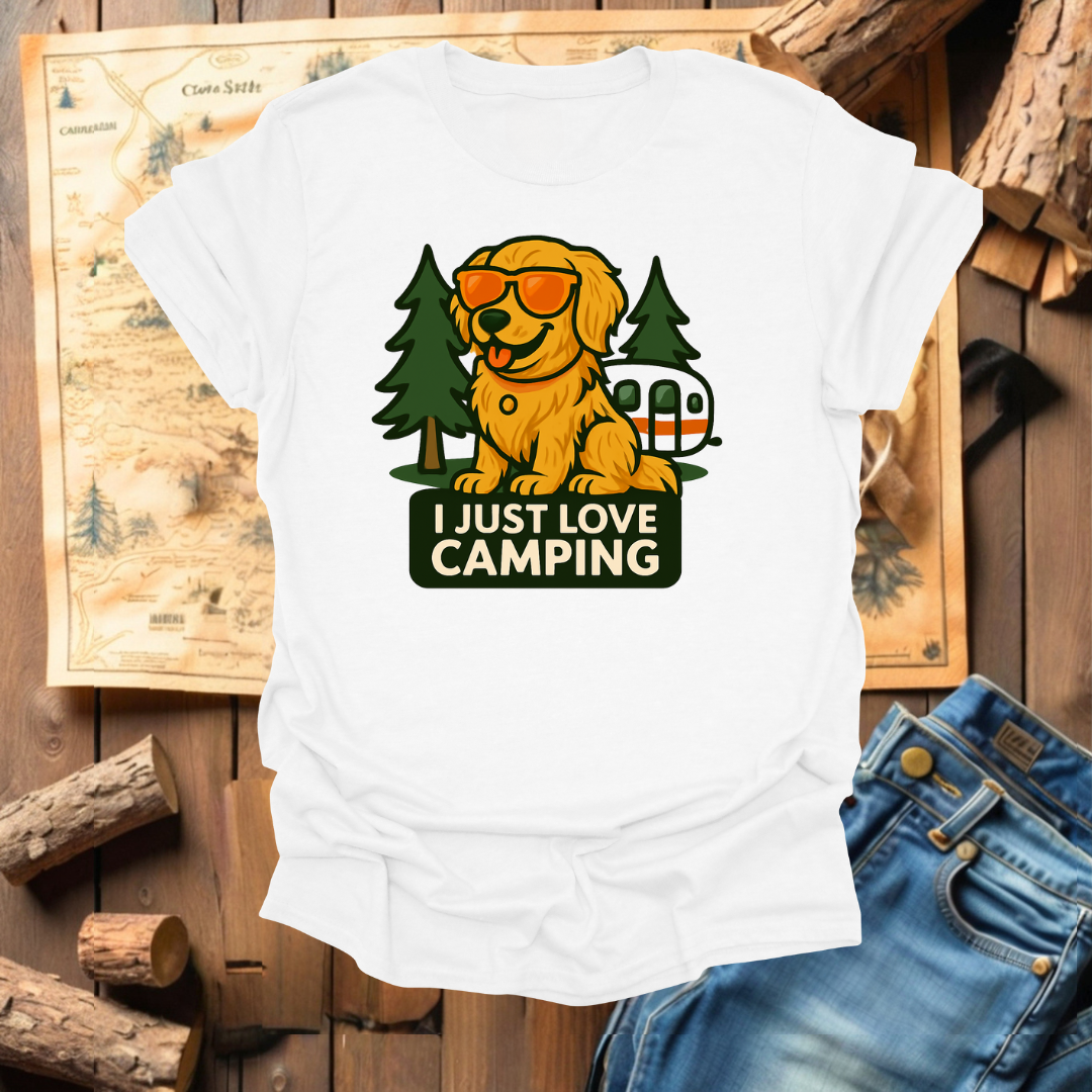 #332 I Just Love Camping (Golden Retriever)