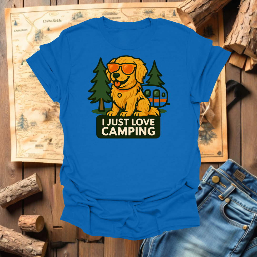 #332 I Just Love Camping (Golden Retriever)