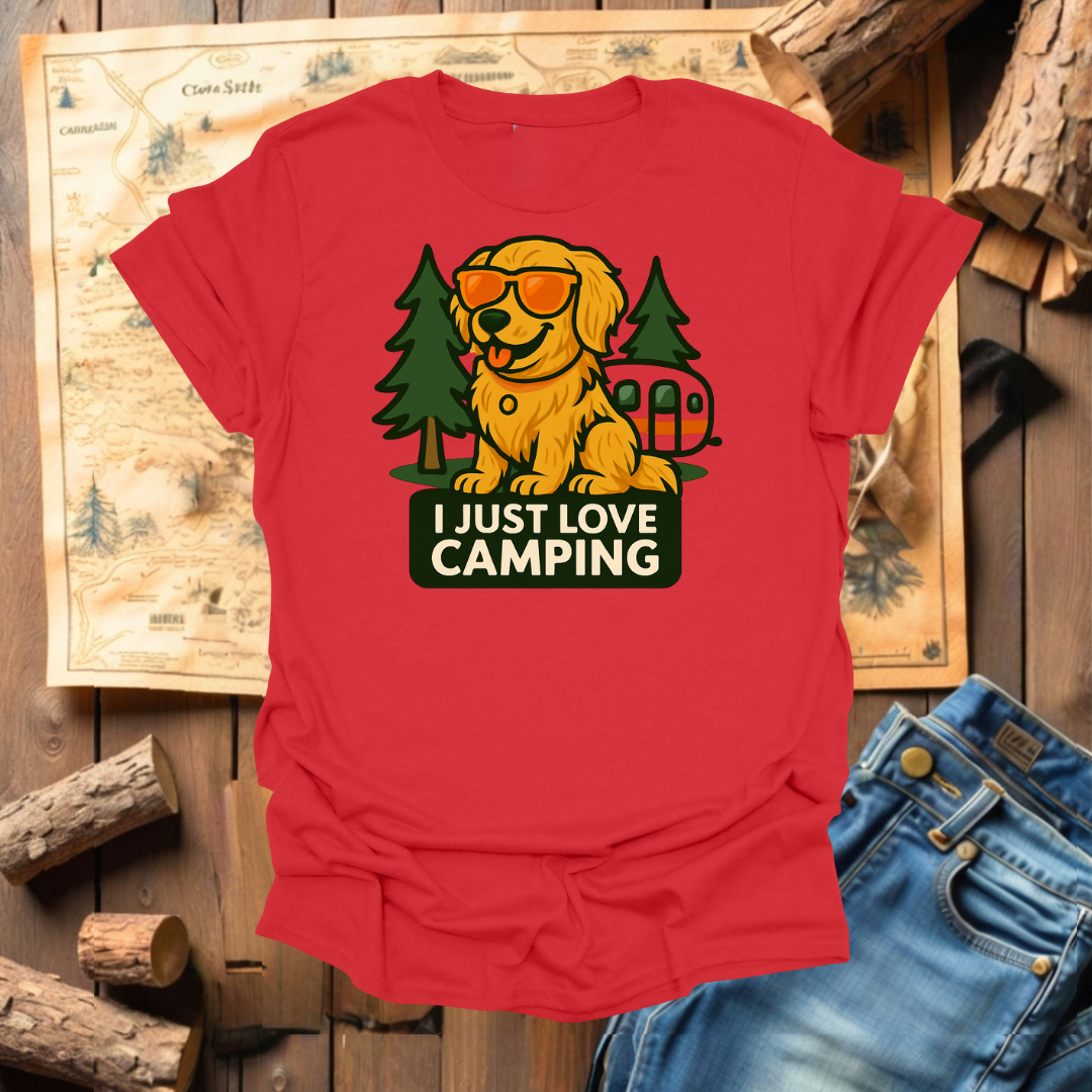 #332 I Just Love Camping (Golden Retriever)