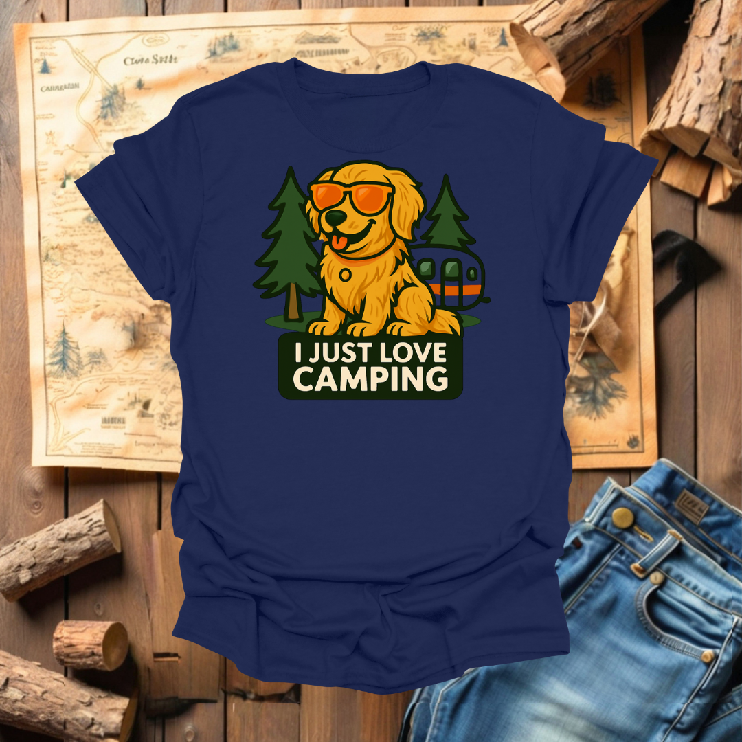 #332 I Just Love Camping (Golden Retriever)