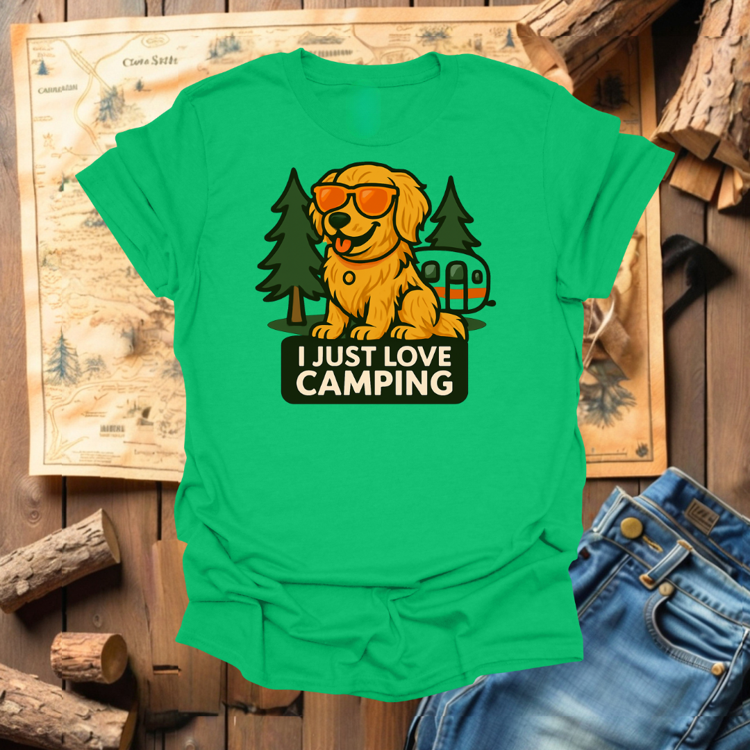#332 I Just Love Camping (Golden Retriever)
